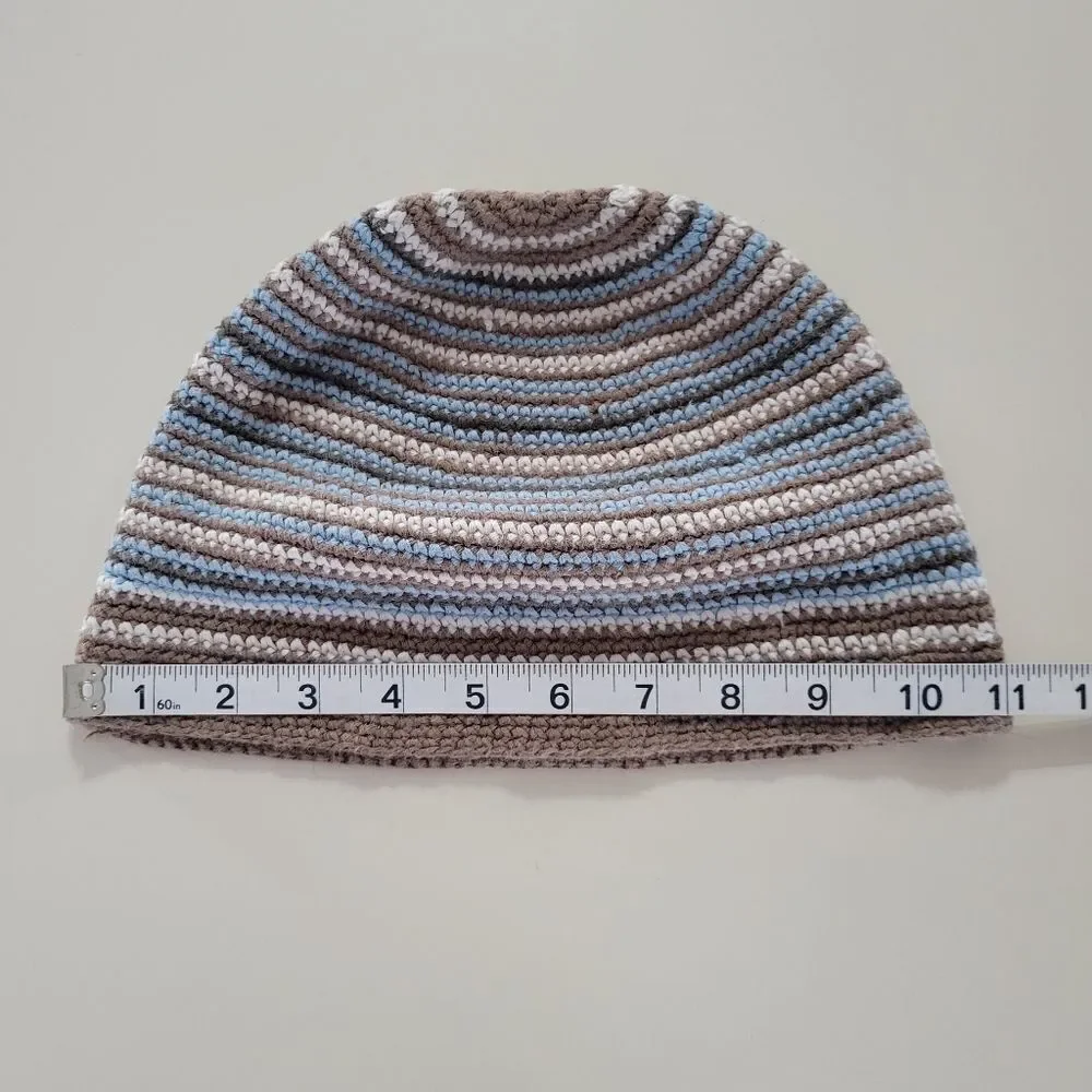 Old Navy Blue Brown Stripe Knit Beanie